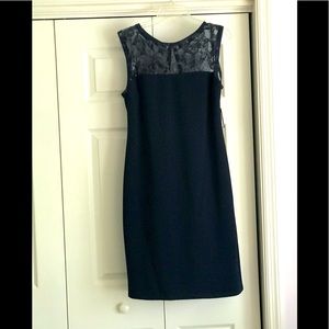 Beautiful Dark Navy Blue Embellished Sheath Dress